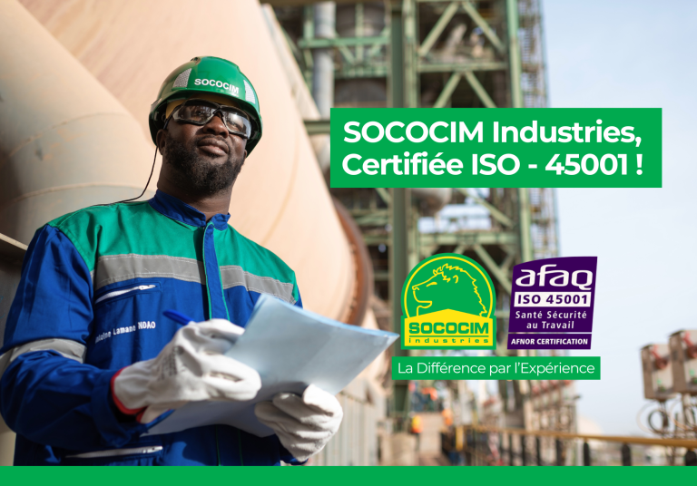 SOCOCIM Industries certifiée ISO 45001 : 2018 !